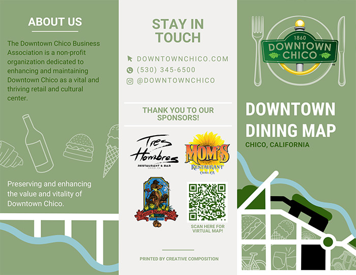 Downtown Chico Restaurant Map - Page 1