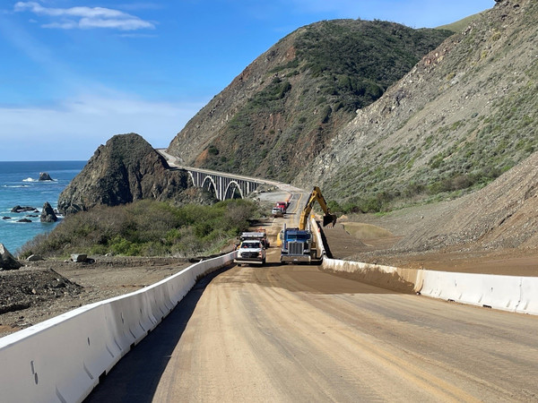 Image of road construction in Big Sur